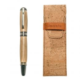 Rollerball Pen, Handmade of Olive Wood, "Praxis" Design