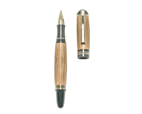 Rollerball Pen, Handmade of Olive Wood, "Praxis" Design, 2