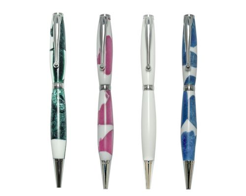 Venus Design Series, Ballpoint Pens of White Corian & Epoxy Resin