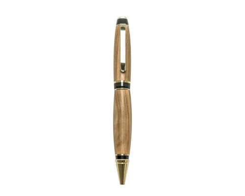Ballpoint Pen, Handmade of Olive Wood, "Zeus" Design, 3
