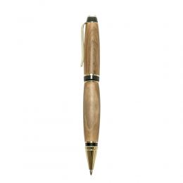 Ballpoint Pen, Handmade of Olive Wood, "Zeus" Design, 2