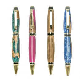 Zeus Design Series, Ballpoint Pens of Olive Wood & Epoxy Resin