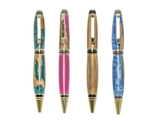 Zeus Design Series, Ballpoint Pens of Olive Wood & Epoxy Resin