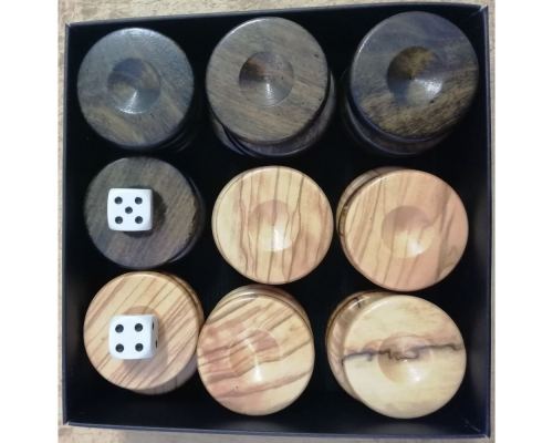 Olive Wood Backgammon Playing Pieces 