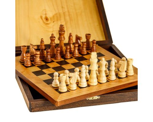 Handmade of Olive Wood Chess Board Game Set in a Wooden Box 4A