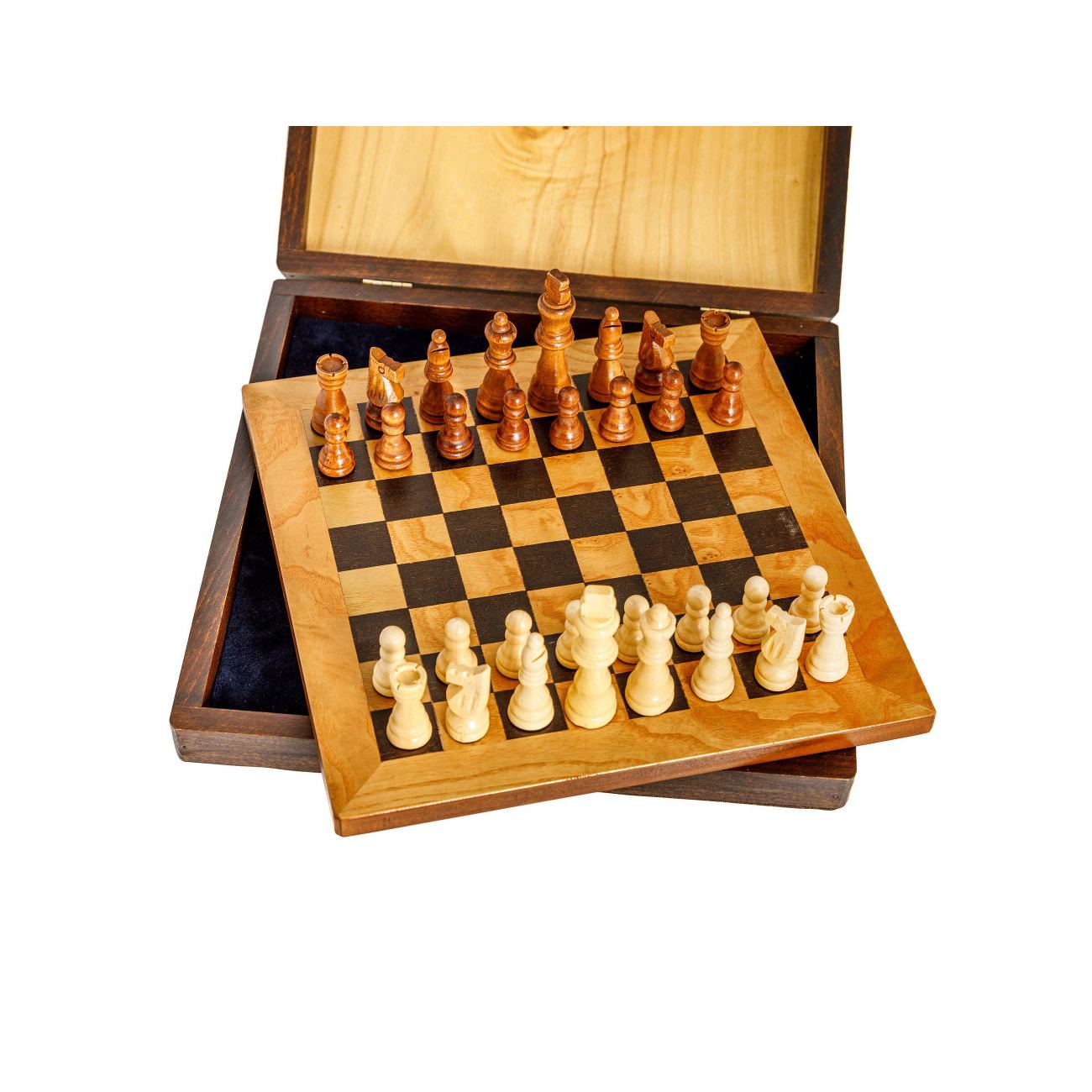 Handmade of Olive Wood Chess Board Game Set in a Wooden Box 9A