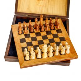 Handmade of Olive Wood Chess Board Game Set in a Wooden Box 9A