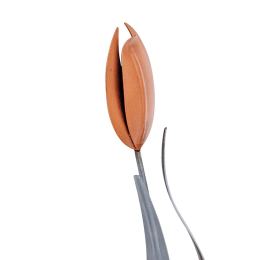 Tulip Flower - Wall Art Decor, Handmade Metal Sculpture - Orange & Silver Color, 33cm - 2 Tulip Flower - Wall Art Decor, Handmade Metal Sculpture - Orange & Silver Color, 33cm - 2