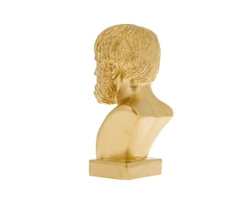 Aristotle Head Bust Statue, 24cm Gold 3