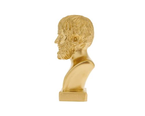 Aristotle Head Bust Statue, 24cm Gold 2