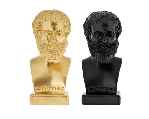 Aristotle Head Bust Statue, 24cm Black and Gold