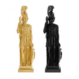 Athena Goddess or Minerva Statue, 26cm Black and Gold