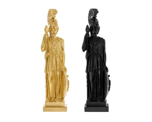 Athena Goddess or Minerva Statue, 26cm Black and Gold