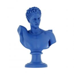 Hermes Head Bust Statue, 23cm / 9'', Blue