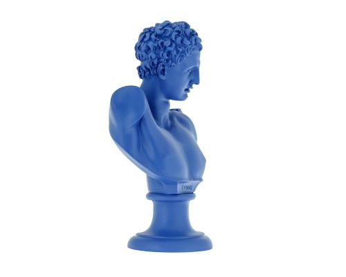 Hermes Head Bust Statue, 23cm, Blue 1