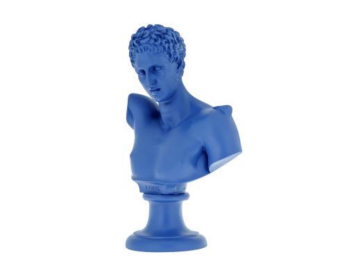 Hermes Head Bust Statue, 23cm, Blue 2