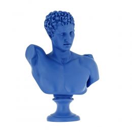 Hermes Head Bust Statue, 31cm / 12.2'', Blue