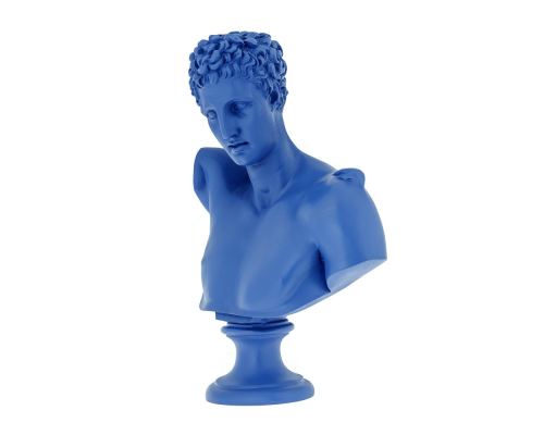 Hermes Head Bust Statue, 31cm, Blue 1