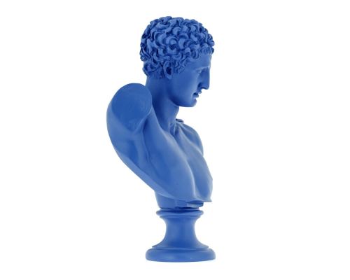 Hermes Head Bust Statue, 31cm, Blue 2