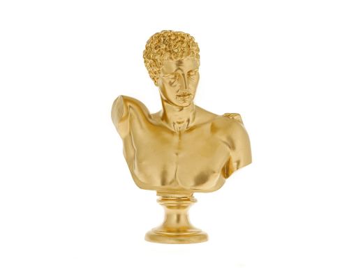 Hermes Head Bust Statue, 31cm / 12.2'', Gold