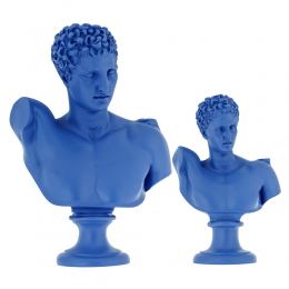 Hermes Head Bust Statue, Blue All Sizes