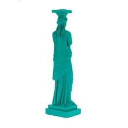 Karyatis or Caryatid, Ancient Greek Statue of Acropolis Bright Green 2