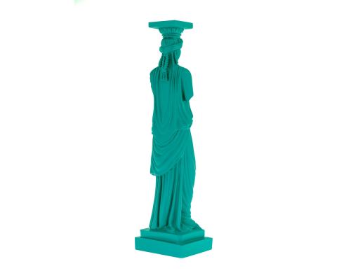 Karyatis or Caryatid, Ancient Greek Statue of Acropolis Bright Green 2