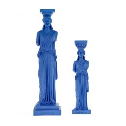 Karyatis or Caryatid, Ancient Greek Statue of Acropolis, Blue Sizes