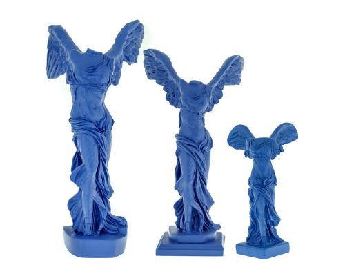 Nike Winged Goddess of Samothrace or Victory Goddess, Ancient Greek Statue 19 cm Blue 4