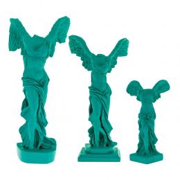 Nike Winged Goddess of Samothrace or Victory Goddess, Ancient Greek Statue 19 cm, Bright Green All Sizes