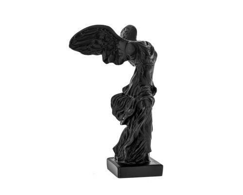 Nike Winged Goddess of Samothrace or Victory Goddess, Ancient Greek Statue 19 cm / 7.4'', Black