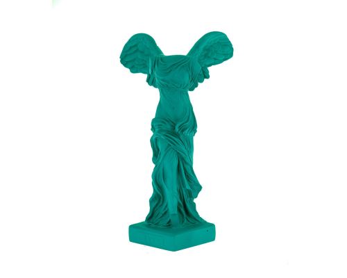 Nike Winged Goddess of Samothrace or Victory Goddess, Ancient Greek Statue 19 cm, Bright Green 1