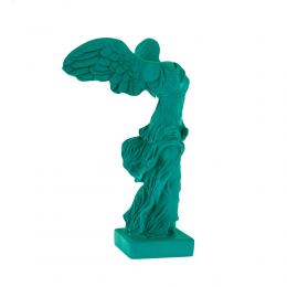 Nike Winged Goddess of Samothrace or Victory Goddess, Ancient Greek Statue 19 cm / 7.4'', Bright Green