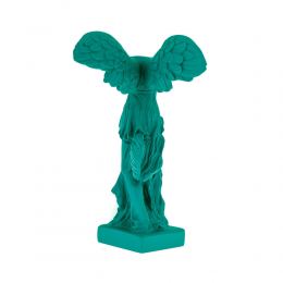 Nike Winged Goddess of Samothrace or Victory Goddess, Ancient Greek Statue 19 cm, Bright Green 3