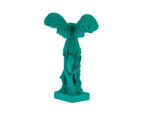 Nike Winged Goddess of Samothrace or Victory Goddess, Ancient Greek Statue 19 cm, Bright Green 3