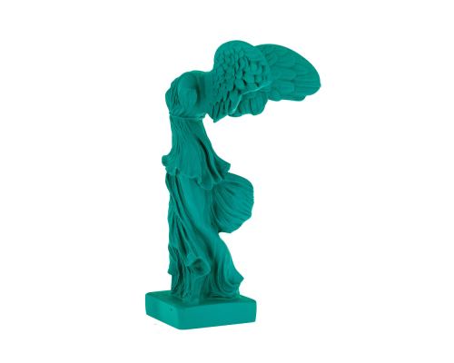 Nike Winged Goddess of Samothrace or Victory Goddess, Ancient Greek Statue 19 cm, Bright Green 2