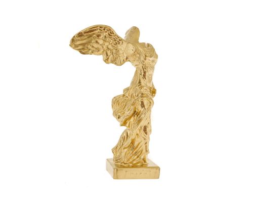 Nike Winged Goddess of Samothrace or Victory Goddess, Ancient Greek Statue 19 cm / 7.4'', Gold