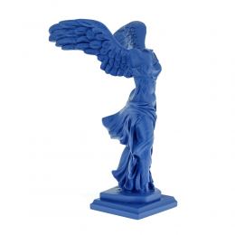 Nike Winged Goddess of Samothrace or Victory Goddess, Ancient Greek Statue 30 cm / 11.8'', Blue