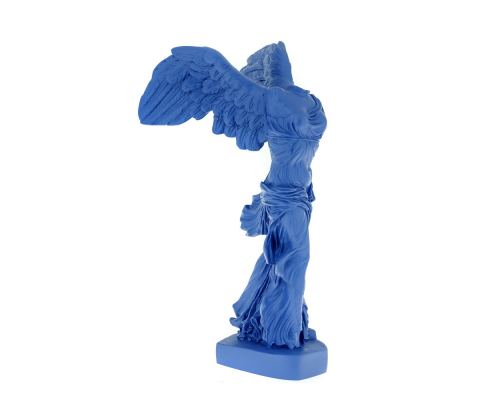 Nike Winged Goddess of Samothrace or Victory Goddess, Ancient Greek Statue 36 cm / 14.2'', Blue