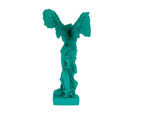 Nike Winged Goddess of Samothrace or Victory Goddess, Ancient Greek Statue 36 cm Bright Green 3