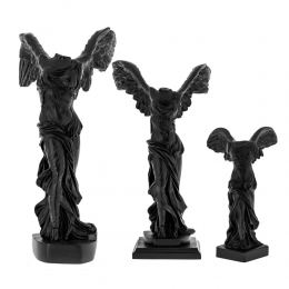 Nike Winged Goddess of Samothrace or Victory Goddess, Ancient Greek Statue 30 cm, Black 4