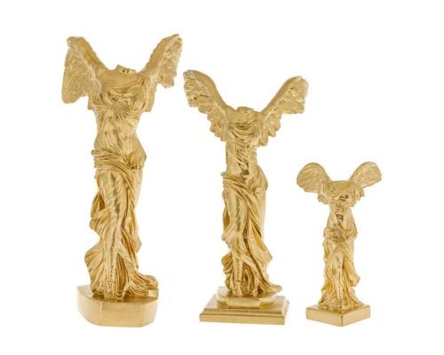 Nike Winged Goddess of Samothrace or Victory Goddess, Ancient Greek Statue 30 cm Gold All Sizes