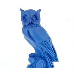 Owl of Minerva or Owl of Goddess Athena Statue, 16cm / 6.3'', Blue