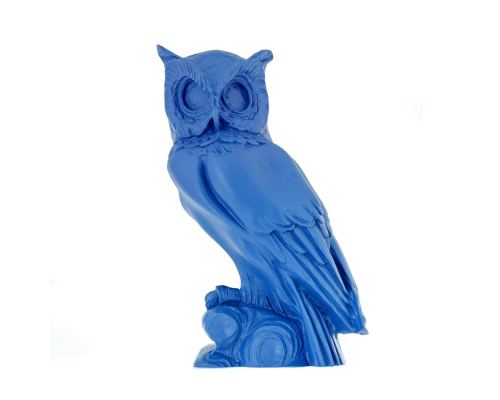 Owl of Minerva or Owl of Goddess Athena Statue, 16cm / 6.3'', Blue