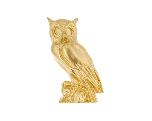 Owl of Minerva or Owl of Goddess Athena Statue, 16cm / 6.3'', Gold
