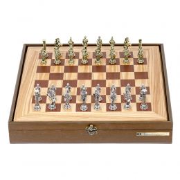 Handmade Unique Chess Set Wooden and Brass Chess Board 