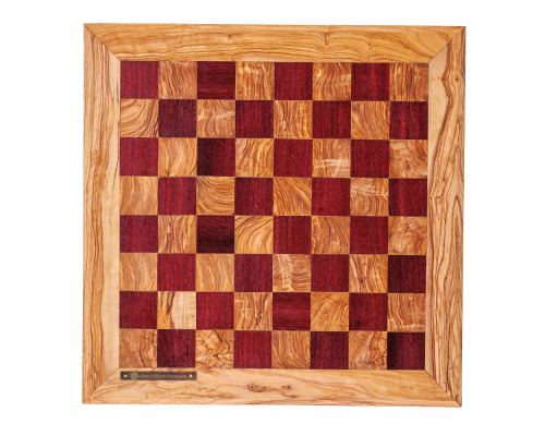 Σκάκι Πολυτελείας Χειροποίητο από Ξύλο Ελιάς και Ξύλο Purple Heart με Κλασσικά Μεταλλικά Πιόνια 5