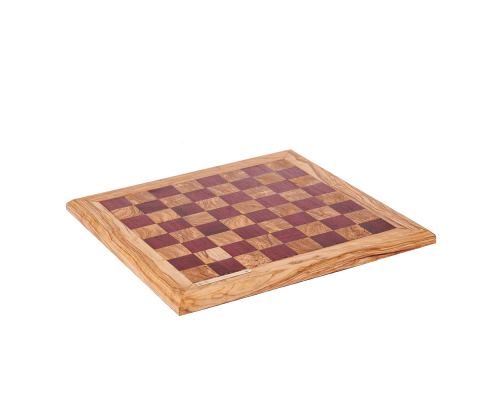 Σκάκι Πολυτελείας Χειροποίητο από Ξύλο Ελιάς και Ξύλο Purple Heart με Κλασσικά Μεταλλικά Πιόνια 6