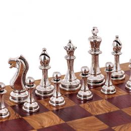 Olive Wood & Purple Heart Wood, Handmade Premium Quality Chess Set, Metallic Classic Chess Pieces 3