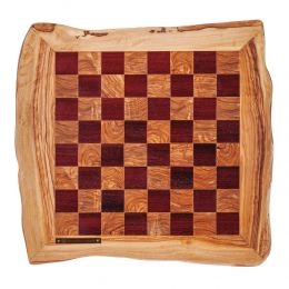 Σκάκι Πολυτελείας Ρουστίκ Χειροποίητο από Ξύλο Ελιάς και Ξύλο Purple Heart με Κλασσικά Μεταλλικά Πιόνια 5